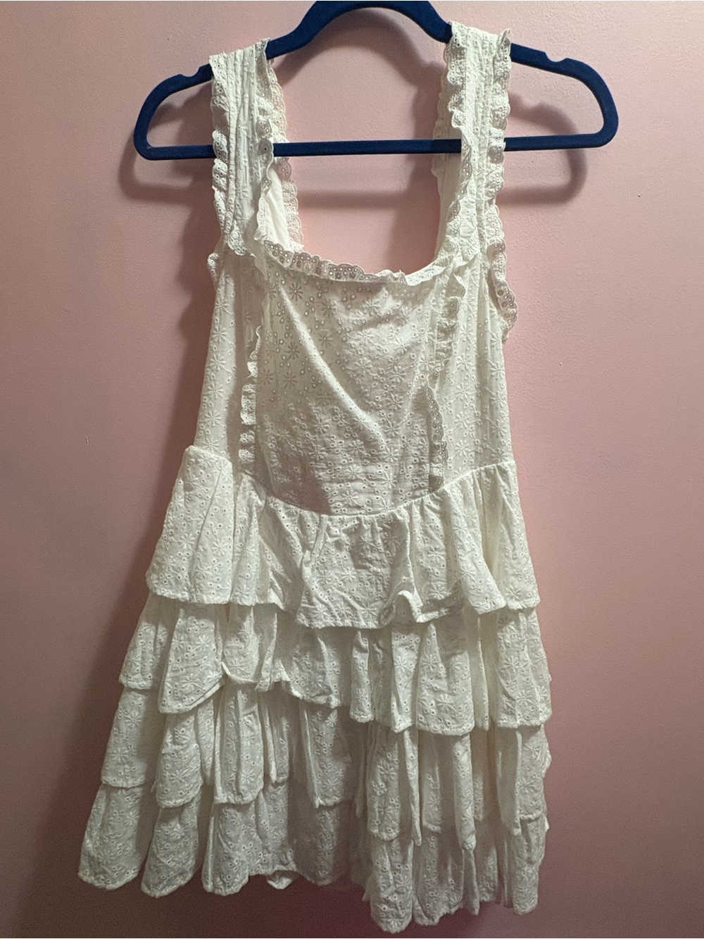 Altard State White Eyelet Tiered Ruffle Sundress